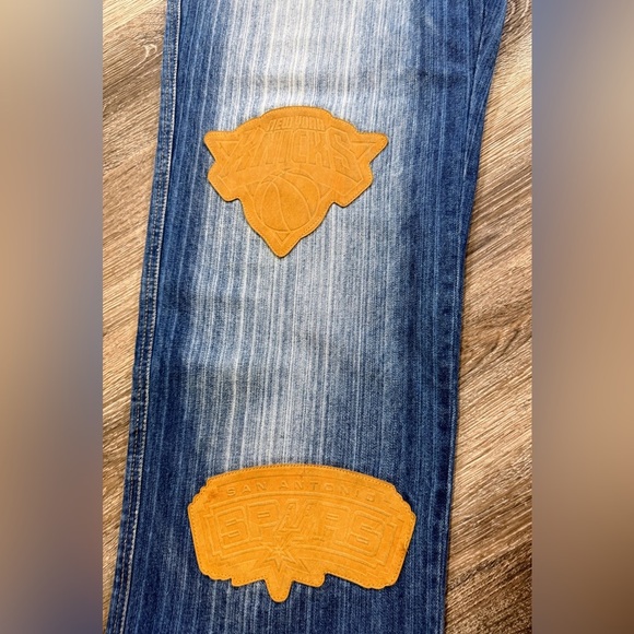 2000s NBA Teams Basketball Patches Straight Jeans 40x35 Y2K Sports Collectibles - Picture 5 of 14